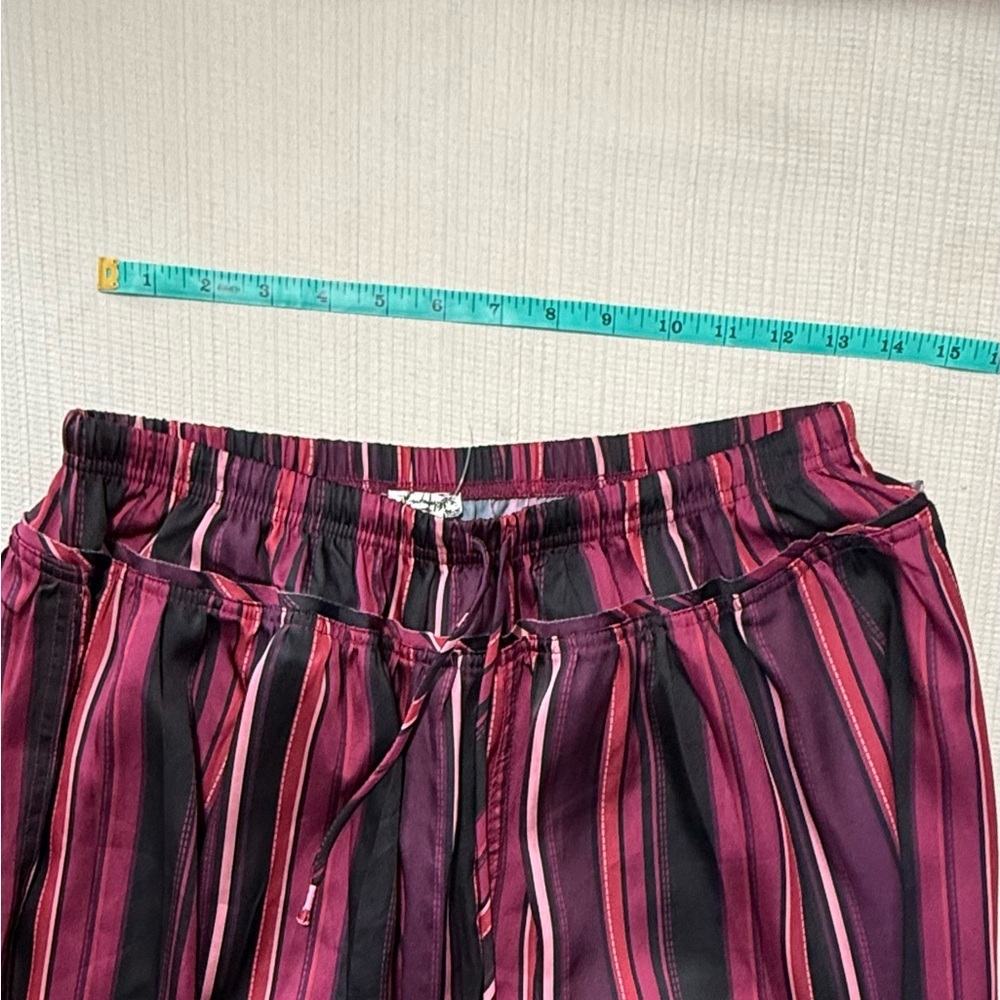 Free People Wide Leg Striped Lounge Pants in Plum Multi - Picture 6 of 8